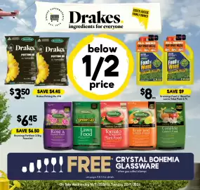 Drakes catalogue week 38 Page 1: Drakes Potting Mix €3,50, Brunnings Fertilizer Assorted €6,45