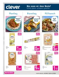 Sutterlüty Flugblatt Seite 4: Clever Hendl Oberkeulen Schnitzel €5,49, Clever Langkorn Reis €1,13