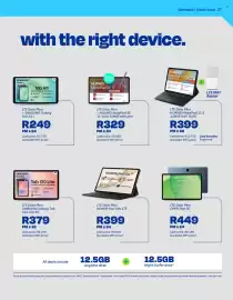 Telkom catalogue Page 27: HUAWEI MatePad SE 11" €329,00, SAMSUNG Galaxy Tab S10 Lite 5G €379,00
