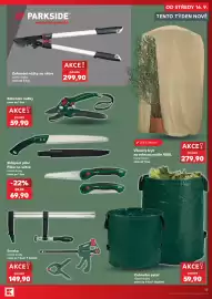 Kaufland leták týden 38 Strana 15: Vliesový kryt na ochranu rostlin XXXL €279,90, Parkside sklápěcí pila €69,90