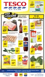 Tesco leták týden 38 Strana 1: Tesco Kuřecí prsní řízky €99,90, Tesco Brokolice €39,90