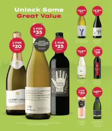 Thirsty Camel catalogue Page 6: The Shy Kiwi Sauvignon Blanc €14,99, Y Series Pinot Grigio €11,99