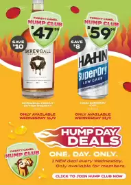 Thirsty Camel catalogue Page 2: Skrewball Peanut Butter Whiskey €47,99, Hahn SuperDry €59,99
