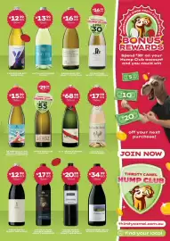 Thirsty Camel catalogue Page 8: Matua Sauvignon Blanc €13,99, Jansz Premium Cuvee NV €55,00