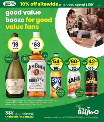 The Bottle O (valid until 27-09)