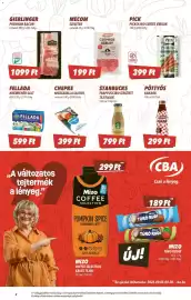 CBA akciós újság hét 38 Oldal 2: Mecom csemege szelet €199,00, Gierlinger premium bacon €1.099,00