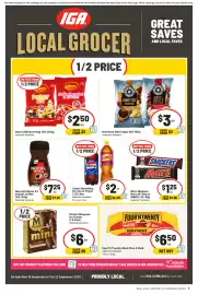 IGA catalogue week 38 Page 1: Red Rock Deli Chips €3,00, Mars Medium Bars €1,25