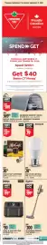 Canadian Tire flyer Page 2: ShelterLogic waterproof roundtop shelter €369,99, 60w a19 led light bulb €0,79