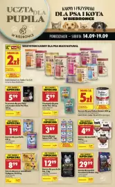 Biedronka gazetka tydzień 38 Strona 1: Karma dla psa Puffi €3,89, Przysmak dla psa Activ Pet €5,99