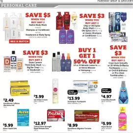 Fareway weekly ad week 38 Page 18: GoodSense Migraine Formula €8,99, Tylenol extra strength rapid release gels €12,97