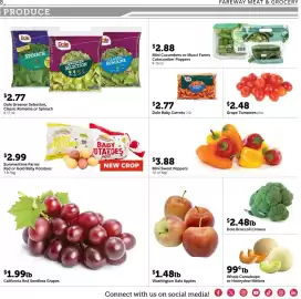 Fareway weekly ad week 38 Page 8: Dole Greener Selection, Classic Romaine or Spinach €2,77, Washington Gala Apples €1,48