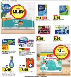 Meijer weekly ad week 38 Page 22: Meijer Essential Paper Towels €4,00, Brawny paper towels €9,99