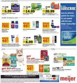 Meijer weekly ad week 38 Page 4: Bounty paper towels €14,99, Dove Men Body Wash or Bar Soap €8,99