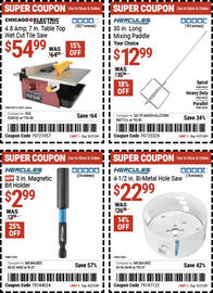 Harbor Freight Tools weekly ad Page 18: Hercules 3 in. Magnetic Bit Holder €2,99, Hercules 4-1/2 in. Bi-Metal Hole Saw €22,99