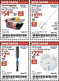 Harbor Freight Tools weekly ad Page 18: Hercules 3 in. Magnetic Bit Holder €2,99, Hercules 4-1/2 in. Bi-Metal Hole Saw €22,99