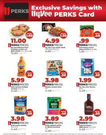 Hy-Vee weekly ad week 38 Page 5: Quaker protein bars €3,98, Hy-Vee True sirloin steak €4,99