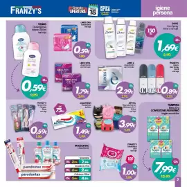 Volantino Franzy's Pagina 4: Lines è assorbenti lactifless lungo con ali €2,29, Aquafresh dentifricio €1,49