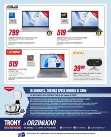 Volantino Trony Pagina 12: ASUS VIVOBOK GO 15 €519,00, Lenovo Ideapad Slim 3 €519,00