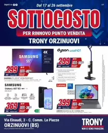Volantino Trony Pagina 1: Samsung TV LED 55" €299,00, Samsung Galaxy A57 5G €369,00