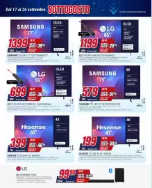 Volantino Trony Pagina 8: Hisense TV LED 4K 43" €199,00, Samsung TV LED 75" UE75U7000FUXZT €579,00