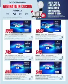 Volantino Trony Pagina 9: Samsung TV LED 75" €649,00, TCL TV QD-MINI LED 4K 65" 65C6K PRO €749,00