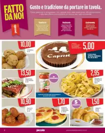 Volantino Supermercati Piccolo Pagina 6: Focaccia tonda con pomodorini al pezzo €1,70, Cornetti €1,50