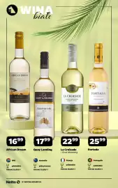 Netto gazetka | Alkohole Strona 8: Wino białe półsłodkie African Dream €16,99, Wino białe półsłodkie Portada €25,99