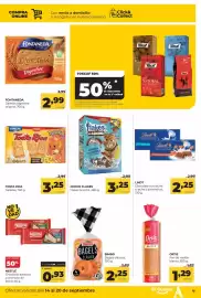 Folleto Alimerka semana 38 Página 13: Lindt - chocolate con leche o leche y almendras €2,25, Tosta rica - galletas €3,25