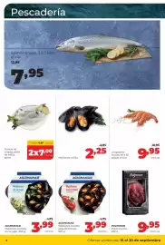 Folleto Alimerka semana 38 Página 2: Aguinamar - mejillones cocidos salsa de tomate €3,99, Langostino cocido €9,95