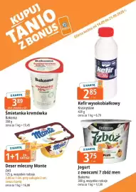 E.Leclerc gazetka tydzień 38 Strona 6: Śmietanka kremówka Bakoma €3,89, Kefir wysokobiałkowy Krasnystaw €2,85