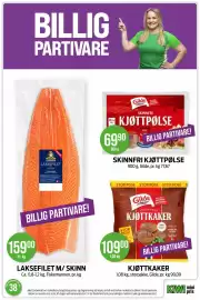 Kiwi kundeavis uke 38 Side 8: Fiskemannen Laksefilet M/ Skinn €159,00, Gilde kjøttkaker €109,00