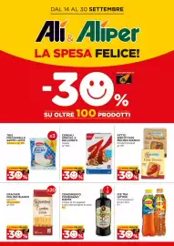 Volantino Alì Supermercati Pagina 1: Condimento Condisano Dante €1,00, Cracker Mulino Bianco