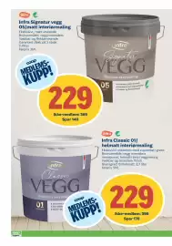 Coop Byggmix kundeavis Side 2: Infra Signatur vegg €229,00, Infra Classic 01/helmatt interiørmaling €229,00