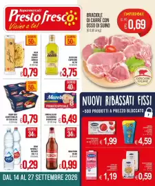 Volantino PrestoFresco Pagina 1: Pasta formati assortiti Garofalo €0,79, Acqua naturale/ frizzante Eva €0,29