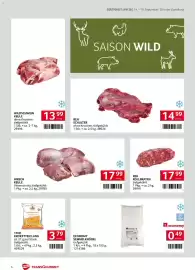 Transgourmet Flugblatt woche 38 Seite 6: Hirsch Keule €17,99, REH ROLLBRATEN €17,99