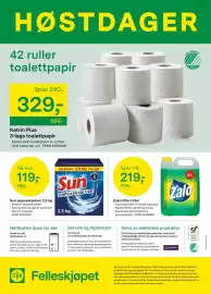 Felleskjøpet kundeavis Side 12: Zalo Ultra 5 liter €219,00, Katrin Plus 3-lags toalettpapir €329,00
