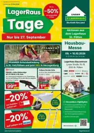 Lagerhaus Flugblatt Seite 1: Calluna Garden Girls €1,69, Einhell Akku-Kettensäge GP-PS 18/20 Li BL-Solo €99,99