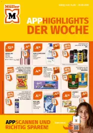 Müller Flugblatt woche 38 Seite 1: Milka Tafelschokolade €4,95, Head & Shoulders Shampoo €8,99