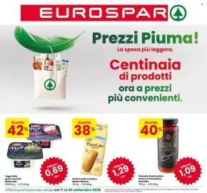 Volantino Eurospar Pagina 1: YOGURT MIX €0,69, Passata di pomodoro Potere al Pomodoro Garofalo €1,09