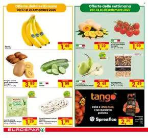 Volantino Eurospar Pagina 6: BANANE CHIQUITA €1,49, Pere William €2,49