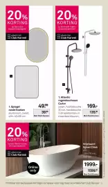 Karwei folder Pagina 33: Vrijstaand ligbad Chiek €1.599,20, Spiegel ronde hoeken €39,99