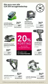 Karwei folder Pagina 38: Lux 20v boorhamer €42,39, Lux 20v cirkelzaag €43,99