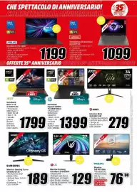 Volantino MediaWorld Pagina 14: LG Monitor Gaming UltraGear 27G523B-B €129,00, Acer Notebook Nitro V 16 €1.799,00