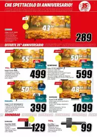 Volantino MediaWorld Pagina 23: Philips Smart TV 50" €399,00, TCL Smart TV 55" 55P8L €499,00