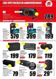 Volantino MediaWorld Pagina 25: Philips Altoparlante Bluetooth €199,00, Sony speaker bluetooth xb100 €29,99