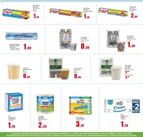 Volantino Happy Casa Pagina 21: Bicchierini di carta €0,89, Domopak pellicola 2 in 1 €1,19