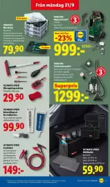 Lidl reklamblad vecka 39 Sida 18: Parkside textilvårdsmaskin €1.299,00, Ultimate speed bilrengöringsredskap €29,90