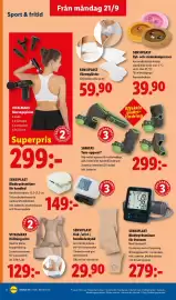 Lidl reklamblad vecka 39 Sida 19: Sanitas Tens-apparat €299,00, Vitalmaxx hållningsväst €129,00