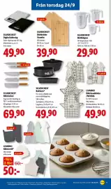 Lidl reklamblad vecka 39 Sida 22: Silvercrest köksknivar €69,90, Silvercrest skärbrädar i bambu €39,90