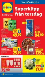 Lidl reklamblad vecka 39 Sida 27: Zoegas bryggkaffe €49,90, Kronfågel Kycklingben/-vingar €25,90
